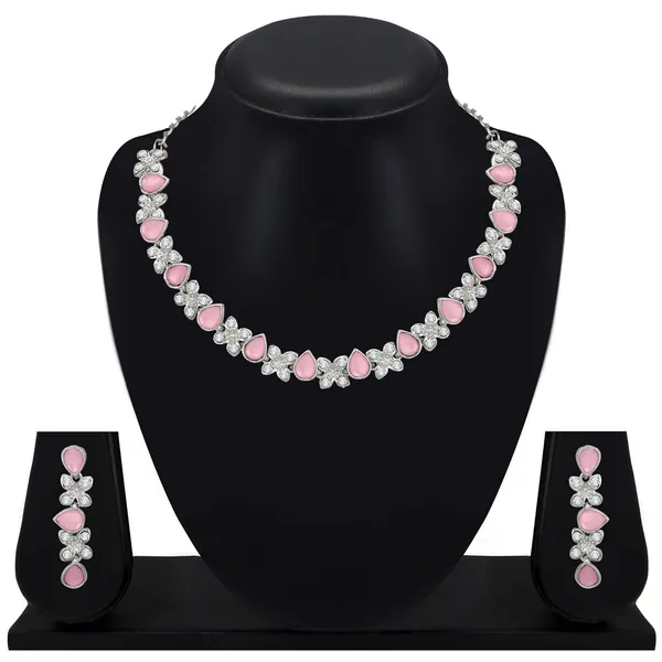 Excellent_Flower_Design_Silver_Plated_Alloy_Princess_Style_Necklace_Set_for_Women