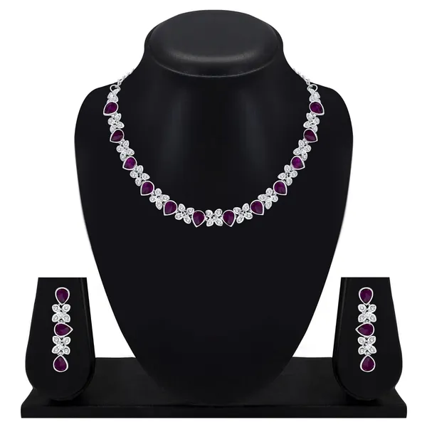 Excellent_Flower_Design_Silver_Plated_Alloy_Princess_Style_Necklace_Set_for_Women