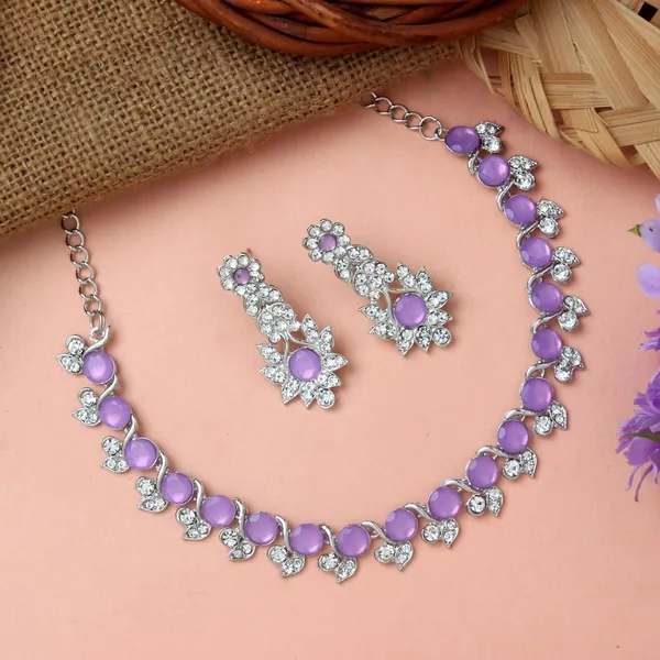Crystal_Diamond_Women's_Necklace_Set_|_Jewellery_Set_With_Earrings