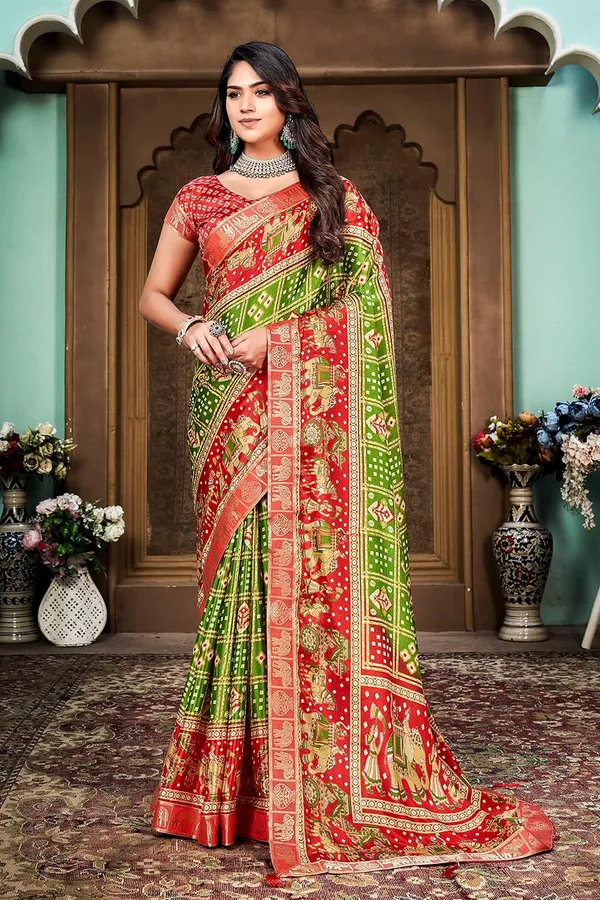 HATHI_BANHDANI_PRINTED_SOFT_TURKEY_SILK_SAREES_WITH_JHALAR_LACE_BORDER_WITH_RUNNING_BLOUSE
