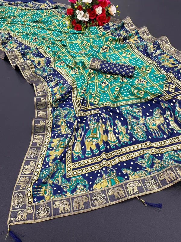 Bandhani_Print_Soft_Turkey_Silk_Saree_With_Unstitched_Blouse_Piece_(Rama_Blue)