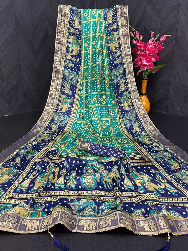 Bandhani_Print_Soft_Turkey_Silk_Saree_With_Unstitched_Blouse_Piece_(Rama_Blue)