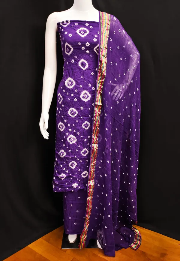 Unstitched_Suit_Dress_Material_|_Sarika_Pure_Cotton_Hand_Bandhej_Bandhani_|_Premium_Unstitched_Suit_Material_For_Her_|_4.50_Meter_Top_&_Bottom_With_2_Meter_Dupatta