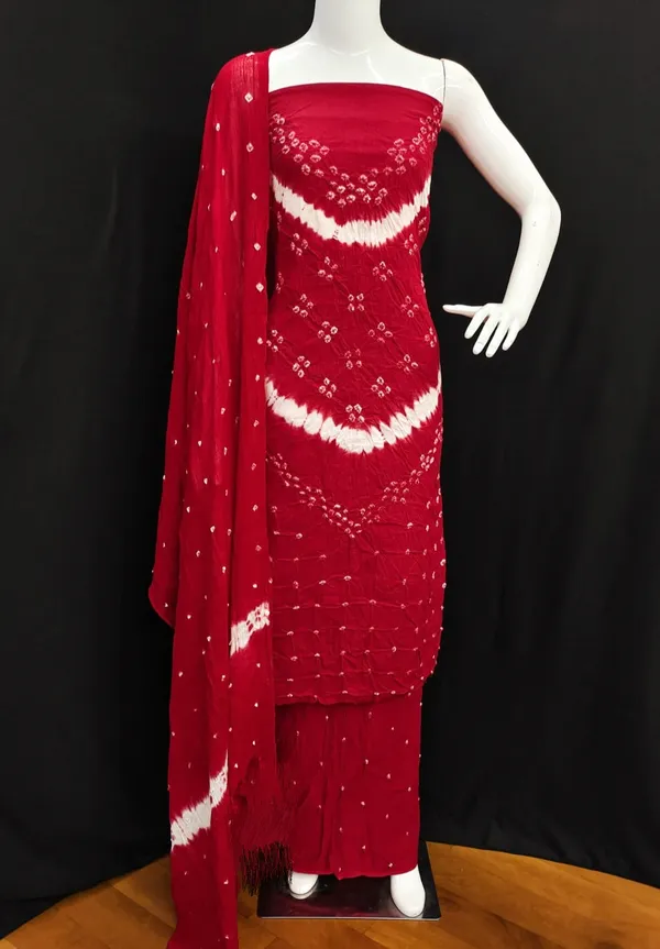 Unstitched_Suit_Dress_Material_|_Pure_Cotton_Hand_Bandhej_Bandhani_|_Premium_Unstitched_Suit_Material_For_Her_|_4.50_Meter_Top_&_Bottom_With_2_Meter_Dupatta