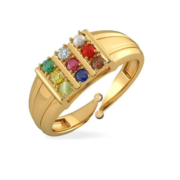 KEVAT GEMS 300 MM Navratan Ring Stone Ring Wedding ring Round
