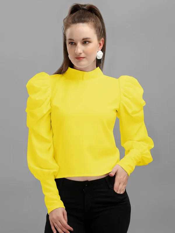 Yellow_Casual_Full_Sleeve_Solid_Women_Yellow_Top