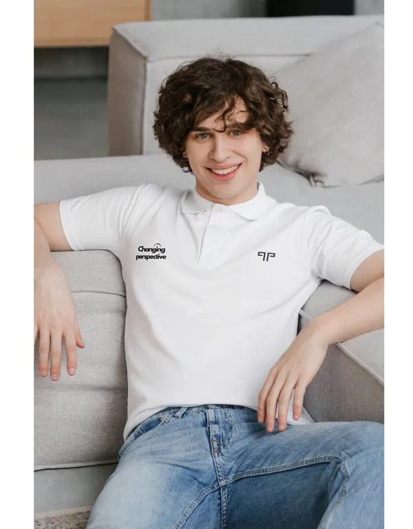 White_Unisex_Signature_Half_Sleeve_Polo