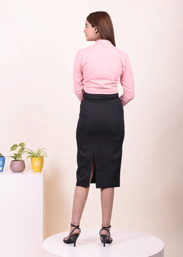Red_&_Grey_Classic_Contrast_Midi_Dress_For_Women