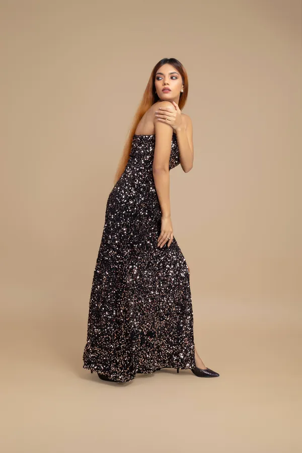 Sparkly__Elegant_Off-Shoulder_Velvet__Dress_For_Women