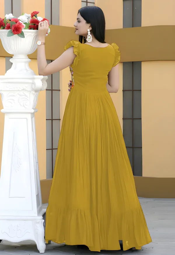 Yellow_Elegant_Embroidered_Georgette_Maxi_Dress