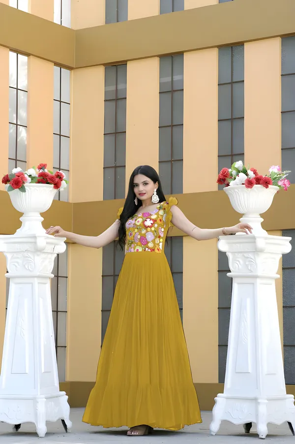 Yellow_Elegant_Embroidered_Georgette_Maxi_Dress