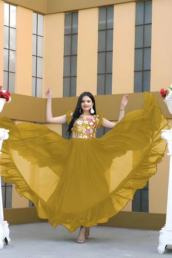 Yellow_Elegant_Embroidered_Georgette_Maxi_Dress