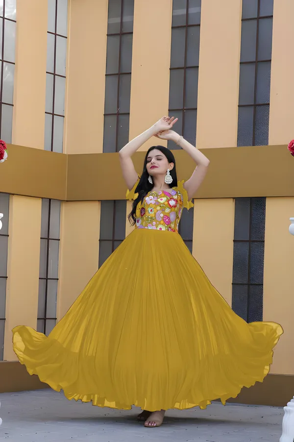 Yellow_Elegant_Embroidered_Georgette_Maxi_Dress