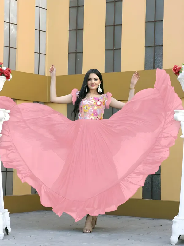 Pink_Elegant_Embroidered_Georgette_Maxi_Dress