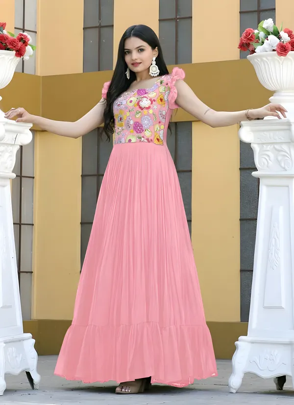 Pink_Elegant_Embroidered_Georgette_Maxi_Dress