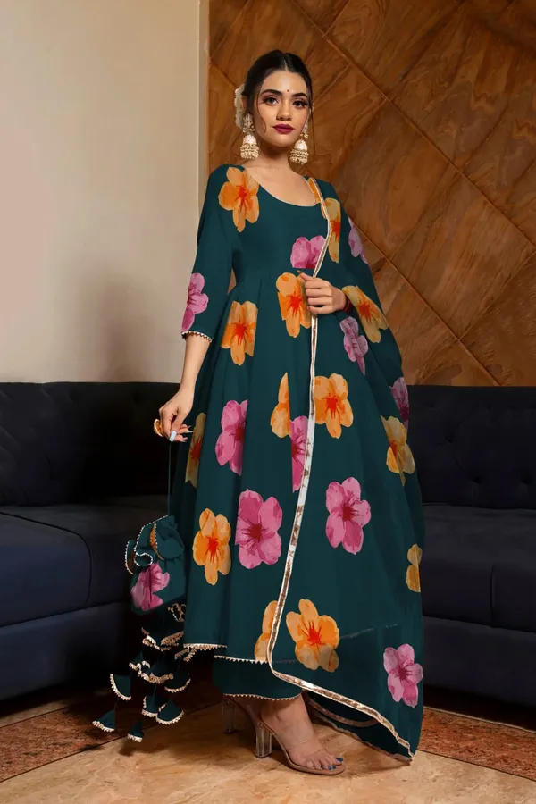 Morpitch_Anarkali_Gown_Set_|_Elegant_Blossom_Georgette_Floral_Print_Gown_With_Dupatta