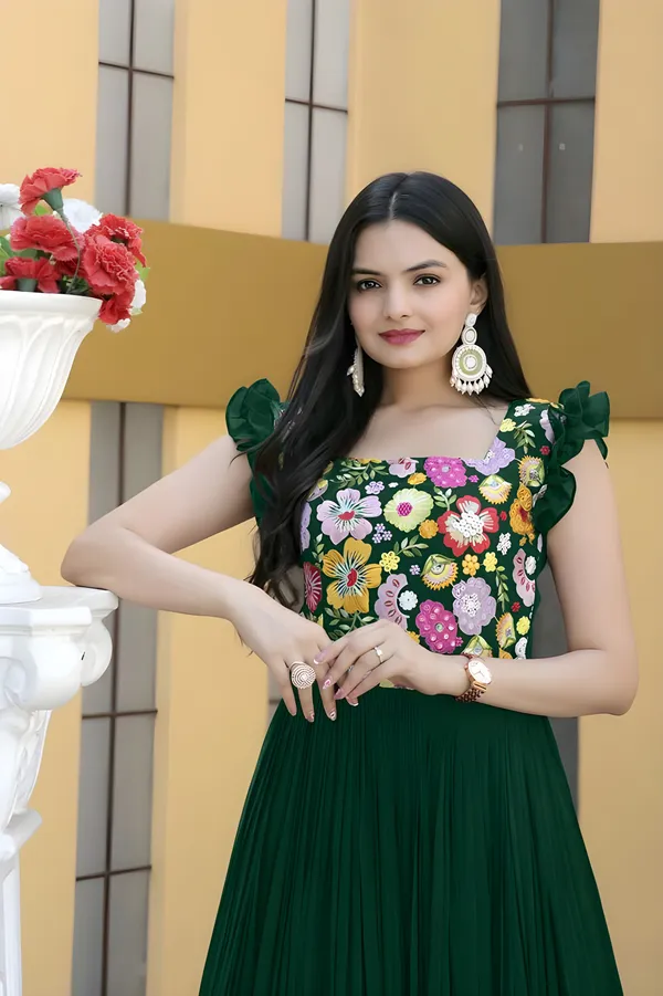 Green_Elegant_Embroidered_Georgette_Maxi_Dress
