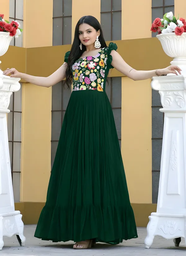 Green_Elegant_Embroidered_Georgette_Maxi_Dress