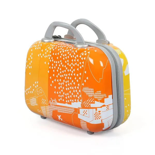 Orange_2Pc_Set_Hard_Luggage_Trolley_Bag_(20/24_Inch)_With_2_Pc_Vanity_For_Men_&_Women
