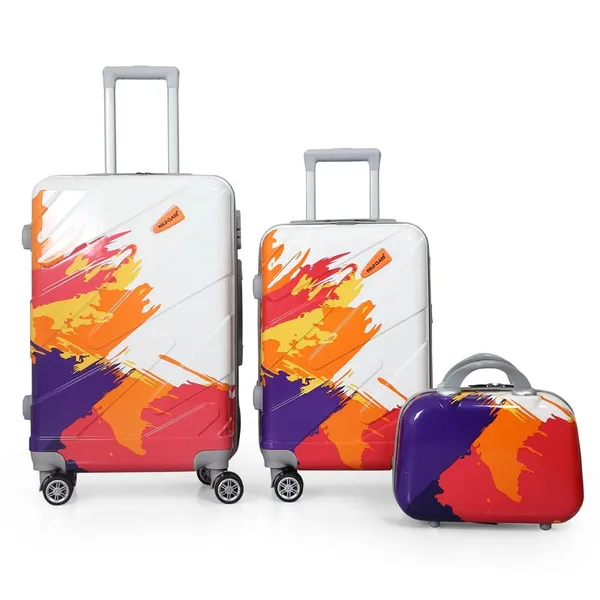 Multicolor_2Pc_Set_Trolley_Bag(24/28_Inch)_With_1Pc_Vanity