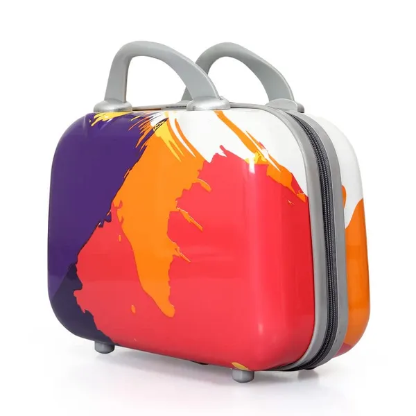 Multicolor_2Pc_Set_Trolley_Bag(24/28_Inch)_With_1Pc_Vanity