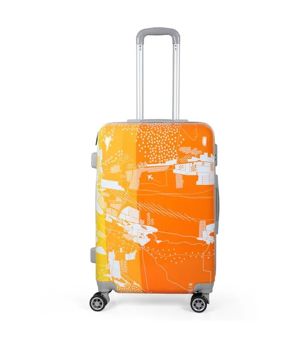 Polo_Class_2Pc_Set_Trolley_Bag(20/28_inch)-Pink_&_Orange