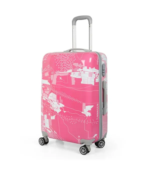 Polo_Class_2Pc_Set_Trolley_Bag(20/28_inch)-Pink_&_Orange