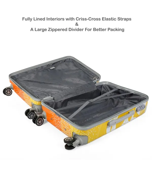 Polo_Class_2Pc_Set_Trolley_Bag(20/28_inch)-Pink_&_Orange