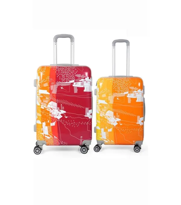 Red_&_Orange_2Pc_Set_Trolley_Bag(20/28_Inch)_For_Men_&_Women
