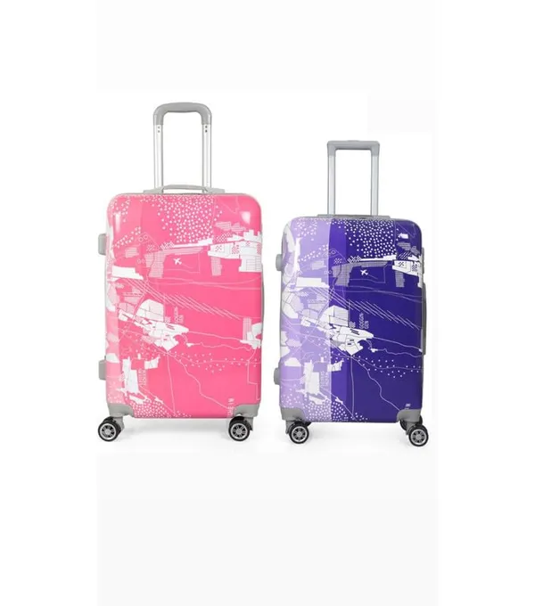 Polo_Class_2Pc_Set_Trolley_Bag_(24/28_inch)-Pink_&_Purple