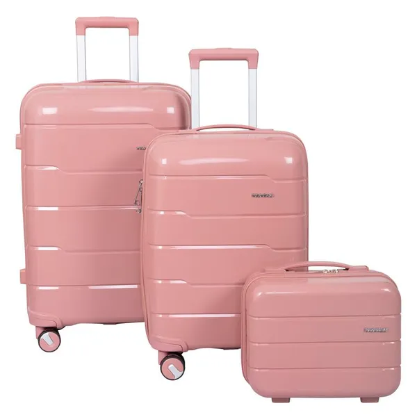 Pink_Trolley_Bag_20/28_With_1Pc_Vanity_For_Men_&_Women