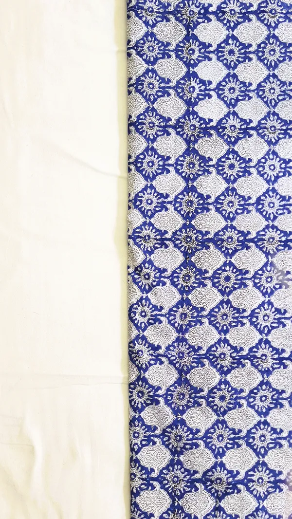 Hand_Block_Print_Dark_Blue_Floral_Print_Cotton_Cambric_Fabric