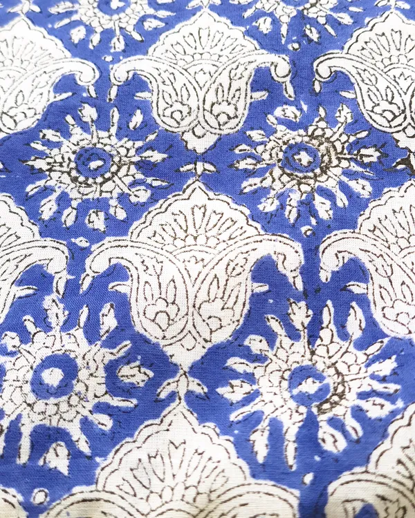 Hand_Block_Print_Dark_Blue_Floral_Print_Cotton_Cambric_Fabric