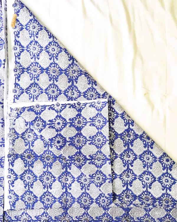 Hand_Block_Print_Dark_Blue_Floral_Print_Cotton_Cambric_Fabric