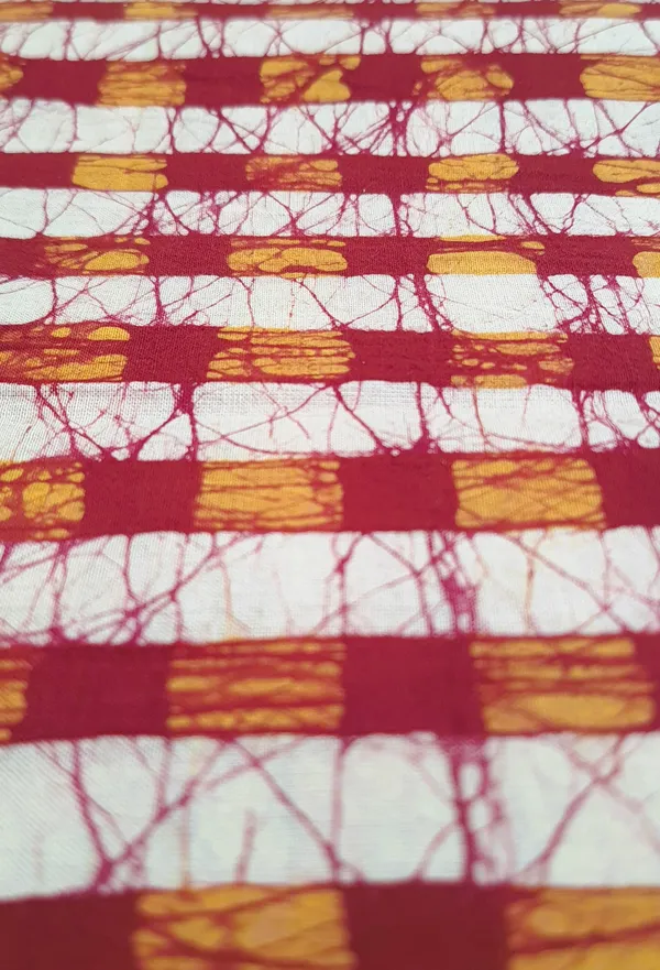 Bagru_Print_Dark_Red_Mustard_Checks_Print_Cotton_Cambric_Fabric