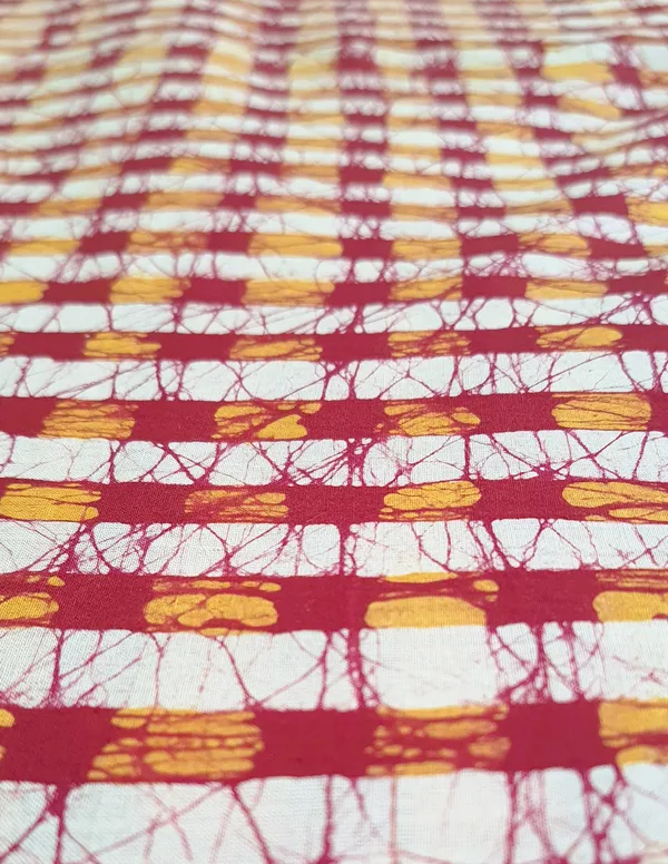 Bagru_Print_Dark_Red_Mustard_Checks_Print_Cotton_Cambric_Fabric