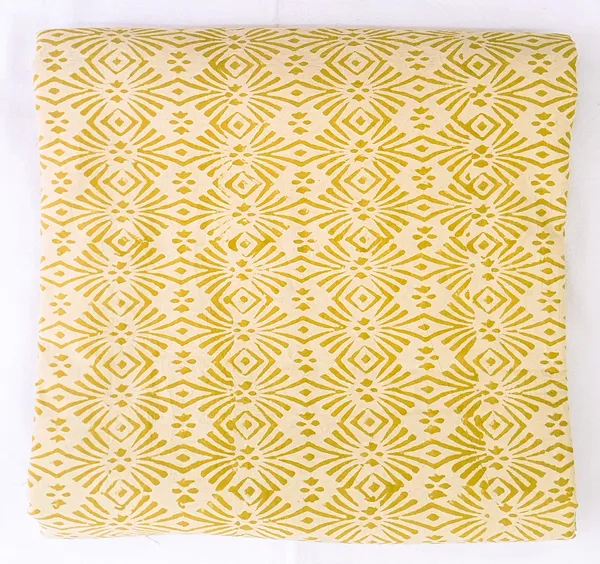 Bagru_Print_Dark_Yellow_Traditional_Print_Cotton_Cambric_Fabric