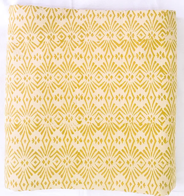 Bagru_Print_Dark_Yellow_Traditional_Print_Cotton_Cambric_Fabric