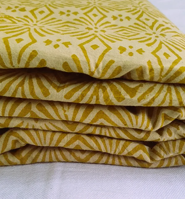 Bagru_Print_Dark_Yellow_Traditional_Print_Cotton_Cambric_Fabric