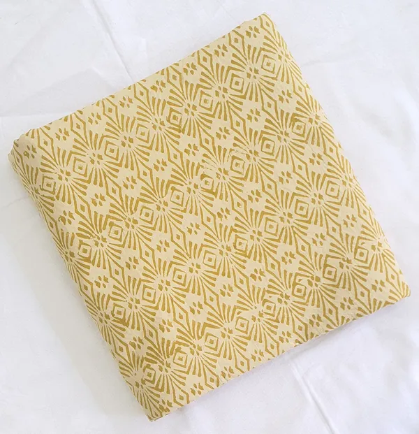 Bagru_Print_Dark_Yellow_Traditional_Print_Cotton_Cambric_Fabric