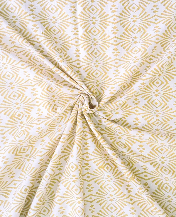 Bagru_Print_Dark_Yellow_Traditional_Print_Cotton_Cambric_Fabric
