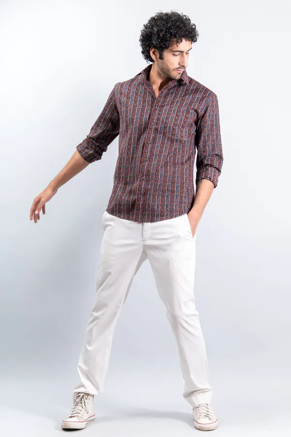 Ajrakh_Geometric_Print_Regular_Fit_Full_Sleeves_Soft_Cotton_Shirt_With_Spread_Collar_Breathable_&_Comfortable