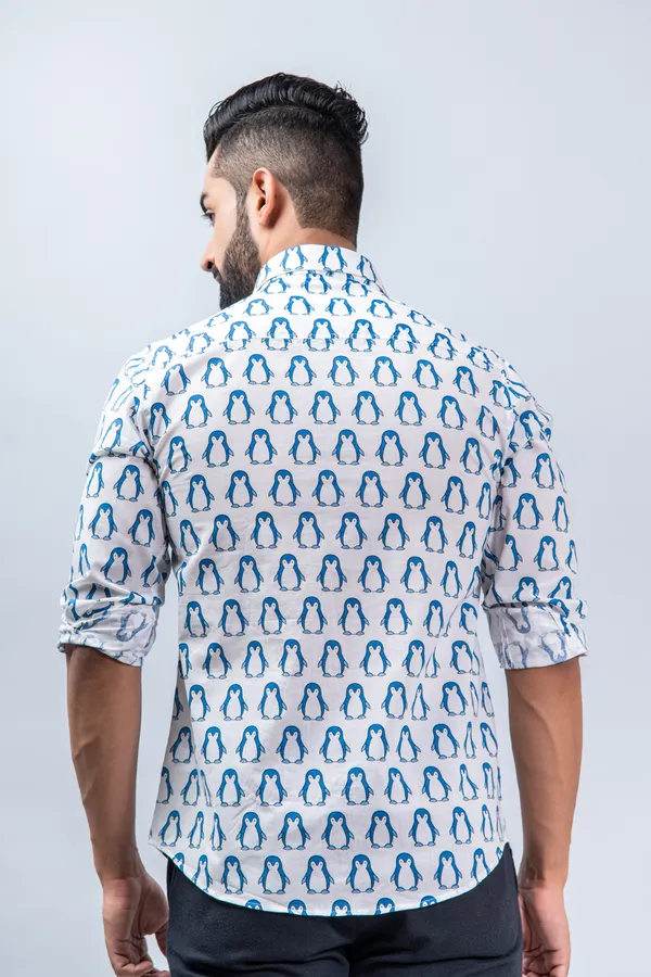 Blue_Regular_Fit_Penguin_Shirt_With_Full_Sleeves_&_Spread_Collar