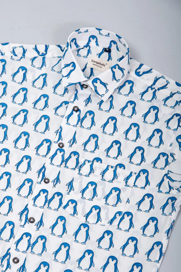 Blue_Regular_Fit_Penguin_Shirt_With_Full_Sleeves_&_Spread_Collar