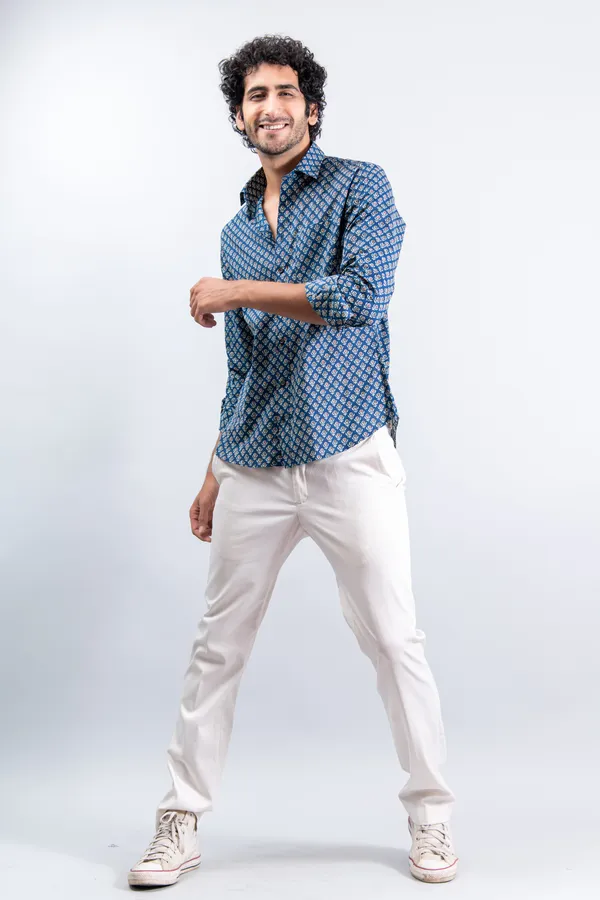 Blue_Small_Buti_Print_Regular_Fit_Full_Sleeves_Soft_Cotton_Shirt_With_Spread_Collar_Breathable_&_Comfortable