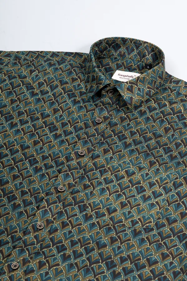 Bottle_Green_Fashionable_Print_Regular_Fit_Soft_and_Comfortable_Cotton_Shirt