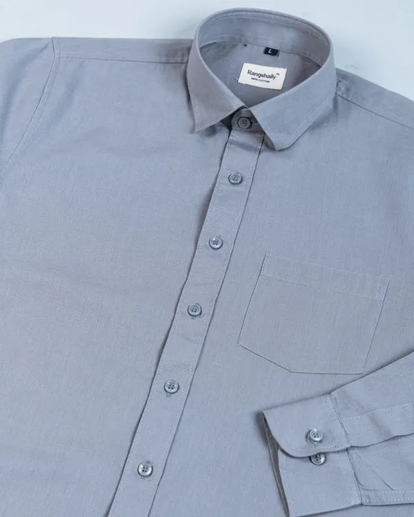 Modern_Classic_Grey_Pure_Cotton_Casual_Shirt_with_Curved_Hemline_and_Spread_Collar