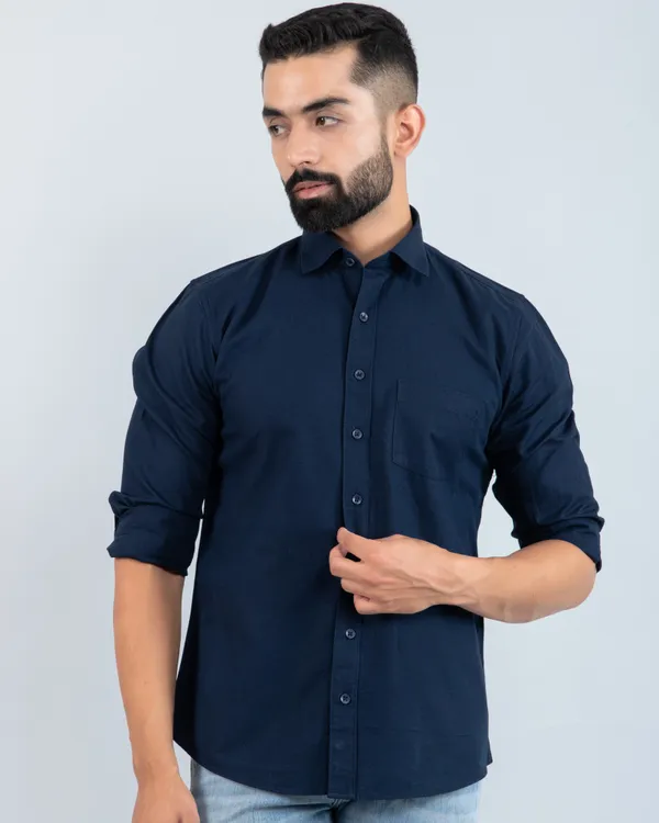 Modern_Classic_Navy_Blue_Pure_Cotton_Casual_Shirt_with_Curved_Hemline_and_Spread_Collar