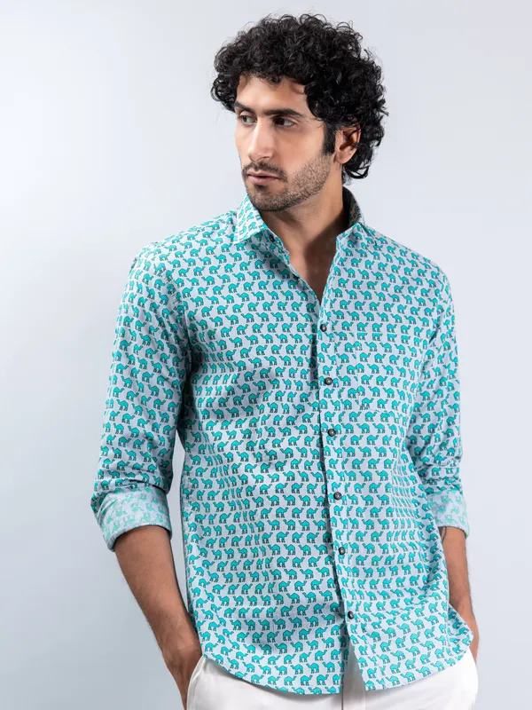 Sea_Green_Camel_Print_Regular_Fit_Full_Sleeves_Soft_Cotton_Shirt_With_Spread_Collar