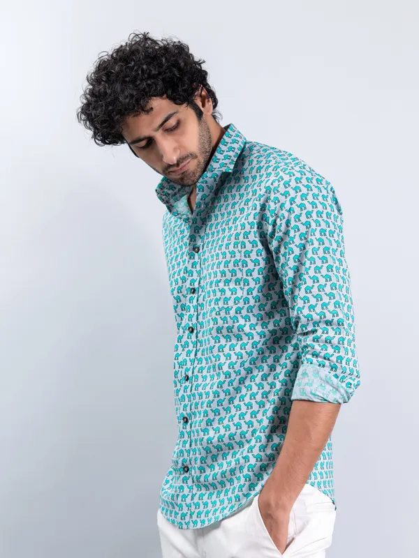 Sea_Green_Camel_Print_Regular_Fit_Full_Sleeves_Soft_Cotton_Shirt_With_Spread_Collar